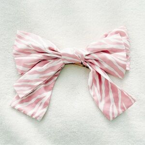 Anthropologie Pastel Pink Zebra Bohemian Peasant Hair Farmhouse Hair Bow Barette